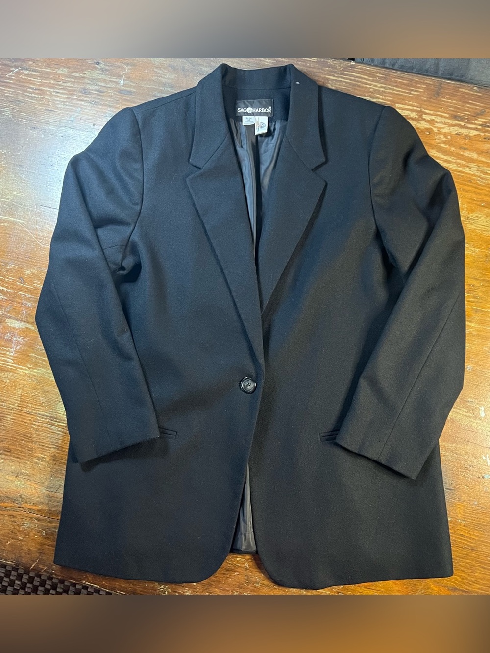 Sag Harbor 100% Wool Blazer Black